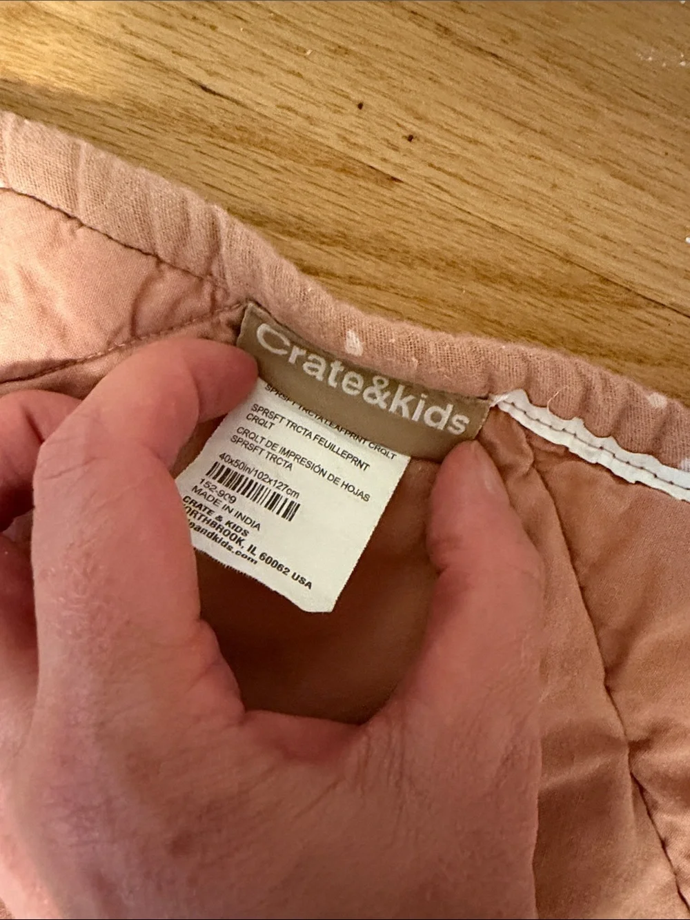 Soft Woven Dusty Rose Quilted Crib Quilt